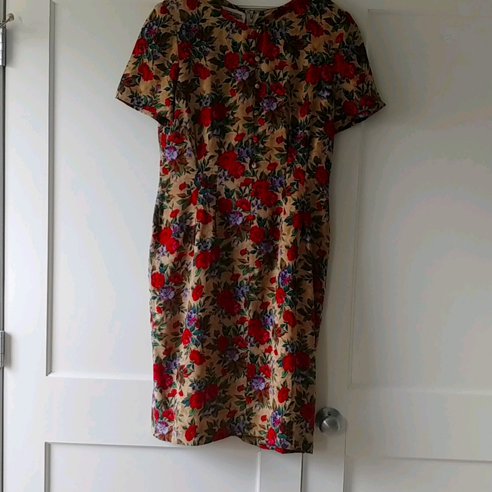 Maggy London Vintage Silk Sheath Dress Size 12
